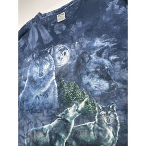Vintage Back To Earth Shirt Mens Large Nature Wear Hand Tie Dye Wolf Long Sleeve